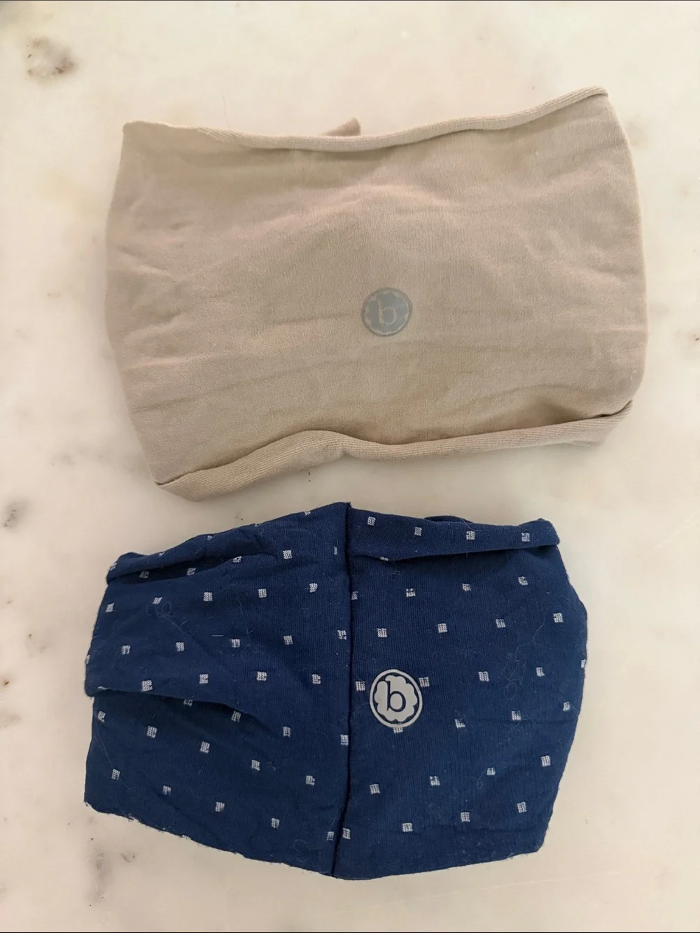 Baby Bling Stretch Knot Headband Set - Navy and Taupe